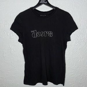 Vintage Black The Doors JimMorrison Rhinestone Studded Sparkly VTG T-shirt XL